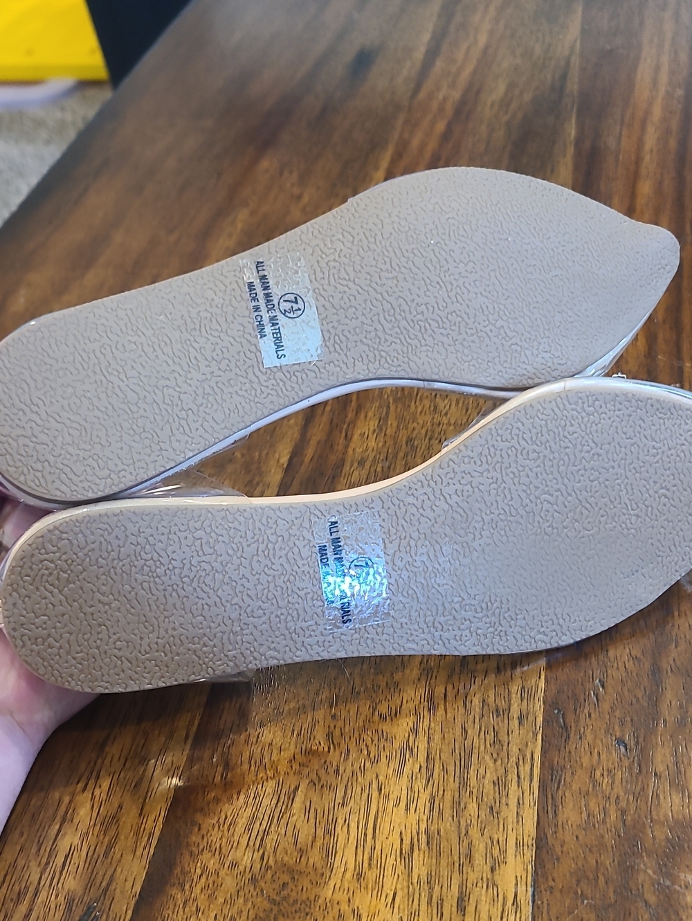 Lulus Myral light nude, pointed toe flats with Rhinestone accents. Size 7.5 - Picture 3 of 4